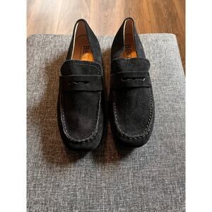 Born Melinda Loafer Womens 8M Black Suede Leather Slip-On Comfort Penny Shoes